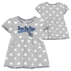 MLB Tampa Bay Rays Toddler Girls Gray Dress - 2T
