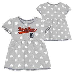MLB Detroit Tigers Toddler Girls Gray Dress - 4T