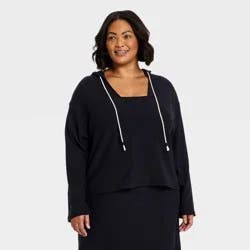 Women's Beach Hoodie Pullover Sweatshirt - Universal Thread™ Black XXL