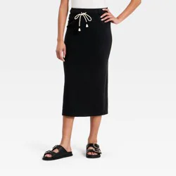 Women's Beach Midi Circle Skirt - Universal Thread™ Black XS