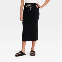 Women's Beach Midi Circle Skirt - Universal Thread™ Black L