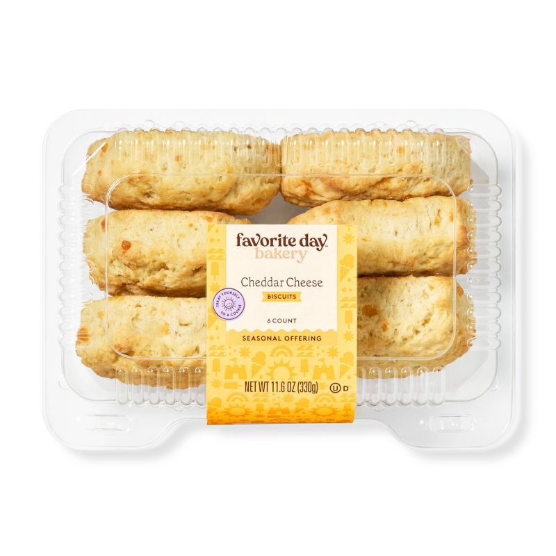 slide 1 of 4, Cheddar Cheese Biscuits - 11.64oz/6ct - Favorite Day™, 11.64 oz, 6 ct