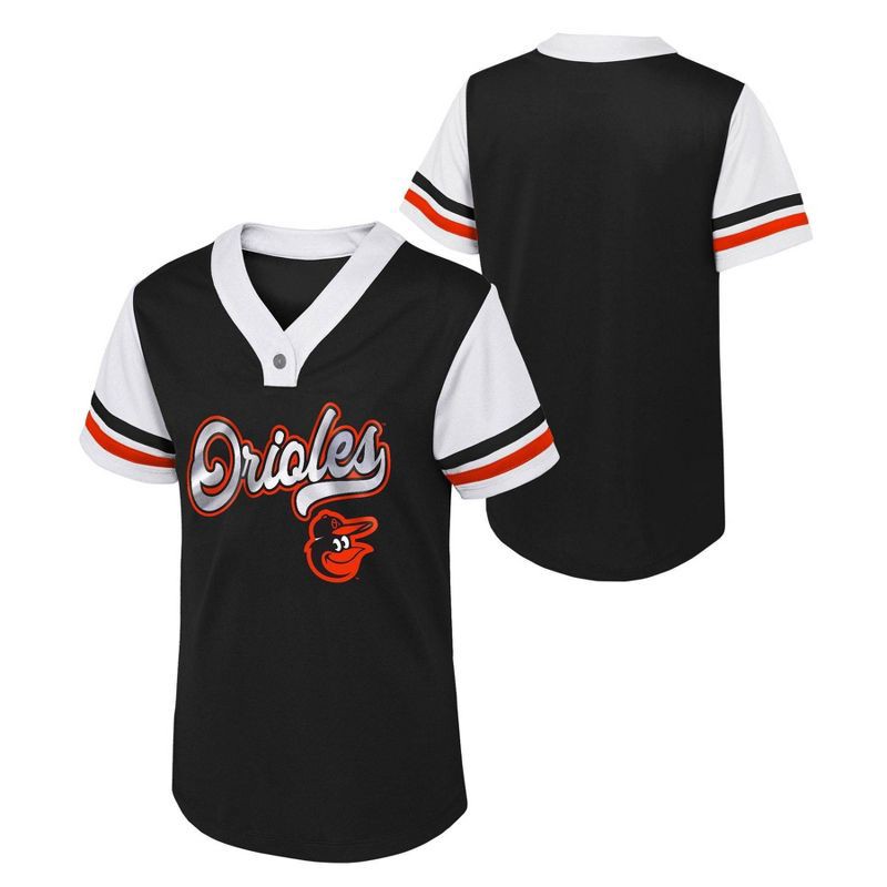 slide 1 of 3, MLB Baltimore Orioles Youth Girls' Jersey - M, 1 ct
