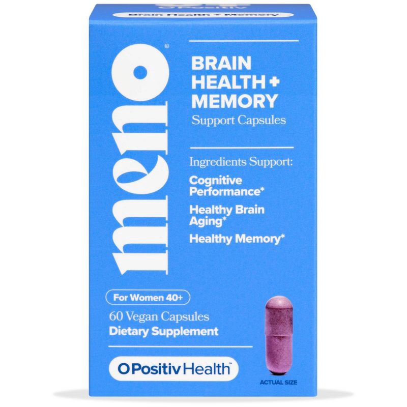 slide 1 of 9, O Positiv MENO Brain Health + Memory Support Capsules - 60ct, 60 ct
