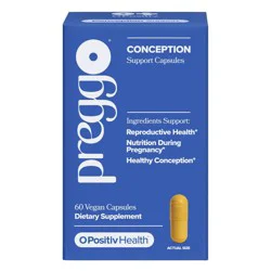 O Positiv PREGGO Conception Support Capsules for Women to Support Reproductive Health, Healthy Conception & Nutrition During Pregnancy - 60ct