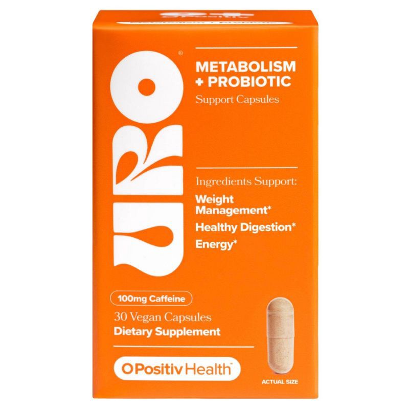 slide 1 of 9, O Positiv URO Metabolism + Probiotic Capsules - 30ct, 30 ct