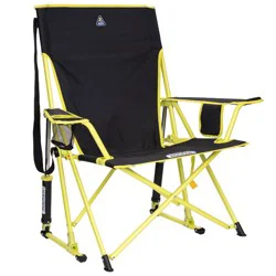 GCI Outdoor Comfort Pro Rocker Portable Rocking Camping Chair - Black & Neon Yellow