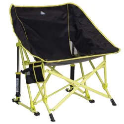 GCI Outdoor Pod Rocker Portable Rocking Camping Chair - Black & Neon Yellow