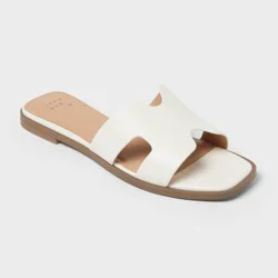 Women's Nina Slide Sandals - A New Day™ White 7