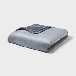 Full/Queen Microplush Bed Blanket Light Blue - Threshold™