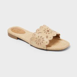 Women's Cecile Slide Sandals - A New Day™ Natural 6.5