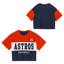 MLB Houston Astros Youth Girls' Colorblock T-Shirt - S