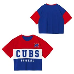 MLB Chicago Cubs Youth Girls' Colorblock T-Shirt - M
