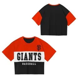MLB San Francisco Giants Youth Girls' Colorblock T-Shirt - L