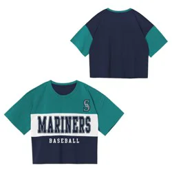 MLB Seattle Mariners Youth Girls' Colorblock T-Shirt - XS