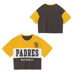 MLB San Diego Padres Youth Girls' Colorblock T-Shirt - S