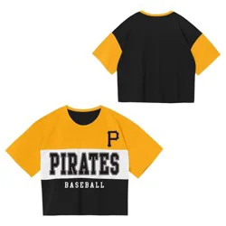 MLB Pittsburgh Pirates Youth Girls' Colorblock T-Shirt - L