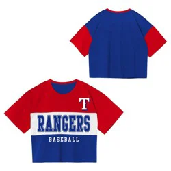 MLB Texas Rangers Youth Girls' Colorblock T-Shirt - S