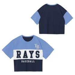 MLB Tampa Bay Rays Youth Girls' Colorblock T-Shirt - XL