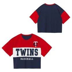 MLB Minnesota Twins Youth Girls' Colorblock T-Shirt - M