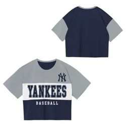 MLB New York Yankees Youth Girls' Colorblock T-Shirt - L