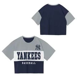 MLB New York Yankees Youth Girls' Colorblock T-Shirt - L