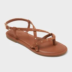 Women's Kyla Studded Ankle Strap Sandals - Universal Thread™ Brown 9.5