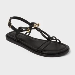 Women's Hadley Ankle Strap Sandals - Universal Thread™ Black 7.5