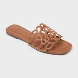 Women's Fiona Slide Sandals - A New Day™ Beige 8.5
