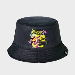 Super Mario Boys' Bowser Jr. Reversible Bucket Hat - Gray and Green