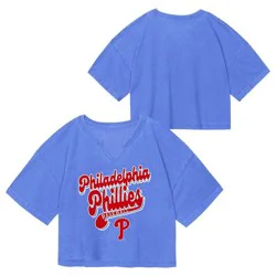 MLB Philadelphia Phillies Youth Girls' Fashion T-Shirt - XL