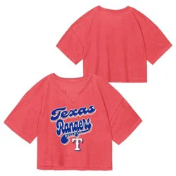 MLB Texas Rangers Youth Girls' Fashion T-Shirt - M