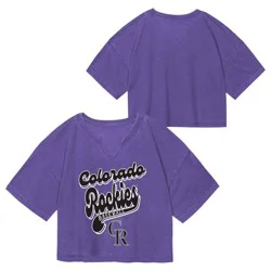 MLB Colorado Rockies Youth Girls' Fashion T-Shirt - XS