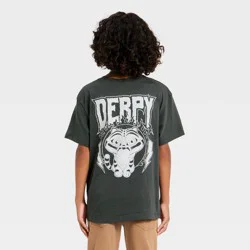 Boys' KPOP Demon Hunters Derpy Oversized T-Shirt - Charcoal Gray M