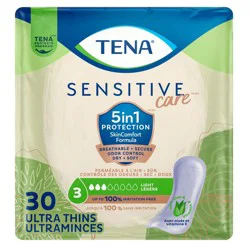 Tena Sensitive Care Ultra-Thin Light Regular Pad - 30ct