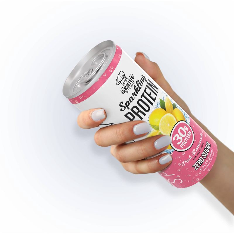 slide 3 of 6, Genius Gourmet Pink Lemonade Sparkling Clear 30g Protein Shakes - 12 fl oz, 30 gram, 12 fl oz