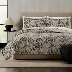 Jeremiah Brent Home King Floral Comforter Black/white