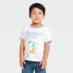 Grayson Mini Toddler Boys' Short Sleeve Paradise Club Jersey Knit T-Shirt - White 18M