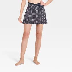 Women's Everyday Soft Mid-Rise Crossover Waistband Skort 14.5" - All In Motion™ Blue Scarf Print XXL