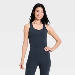 Women's Everyday Soft Racerback Tank Top - All In Motion™ Navy Blue M