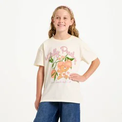 Girls' Care Bears Totally Peachy Oversized Short Sleeve Graphic T-Shirt - White M