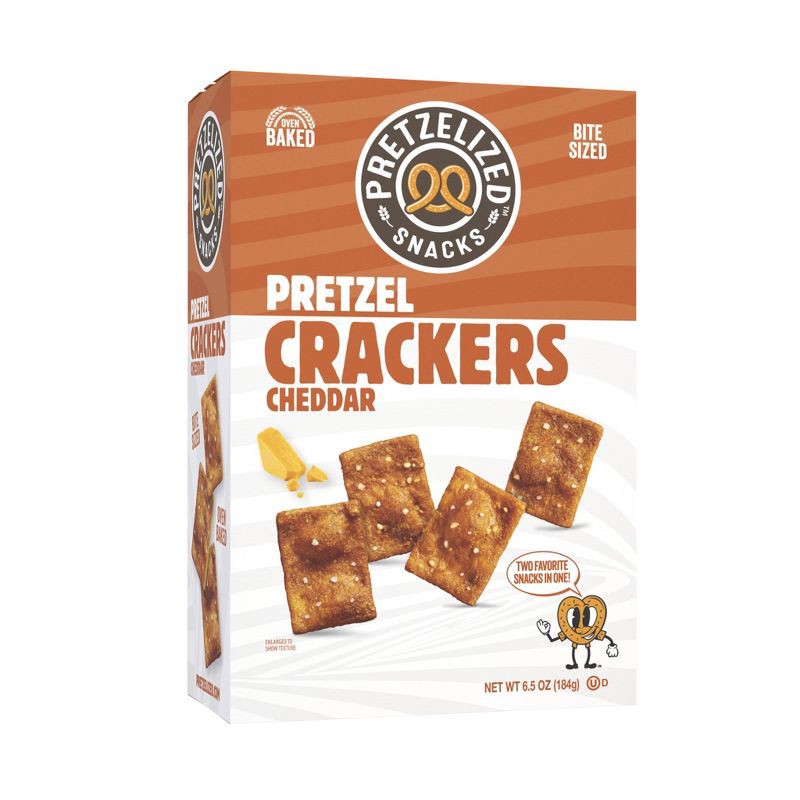 slide 1 of 3, Pretzelized Cheddar Pretzel Crackers - 6.5oz, 6.5 oz