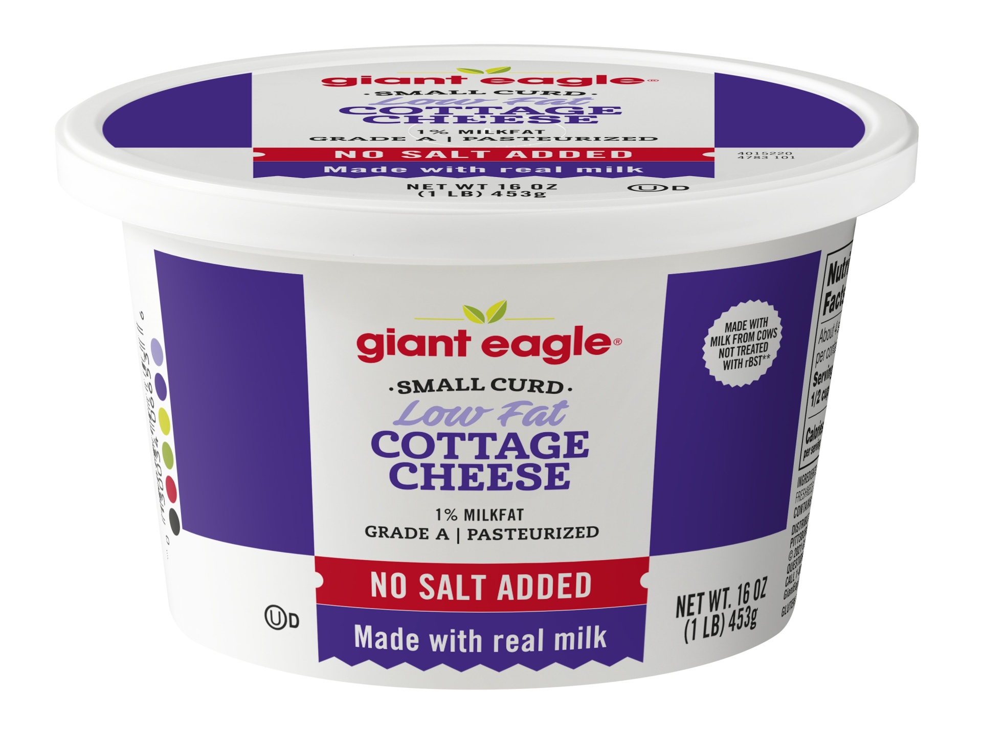 slide 1 of 1, Giant Eagle Cottage Cheese, Small Curd, Low Fat, No Salt Added, 16 oz