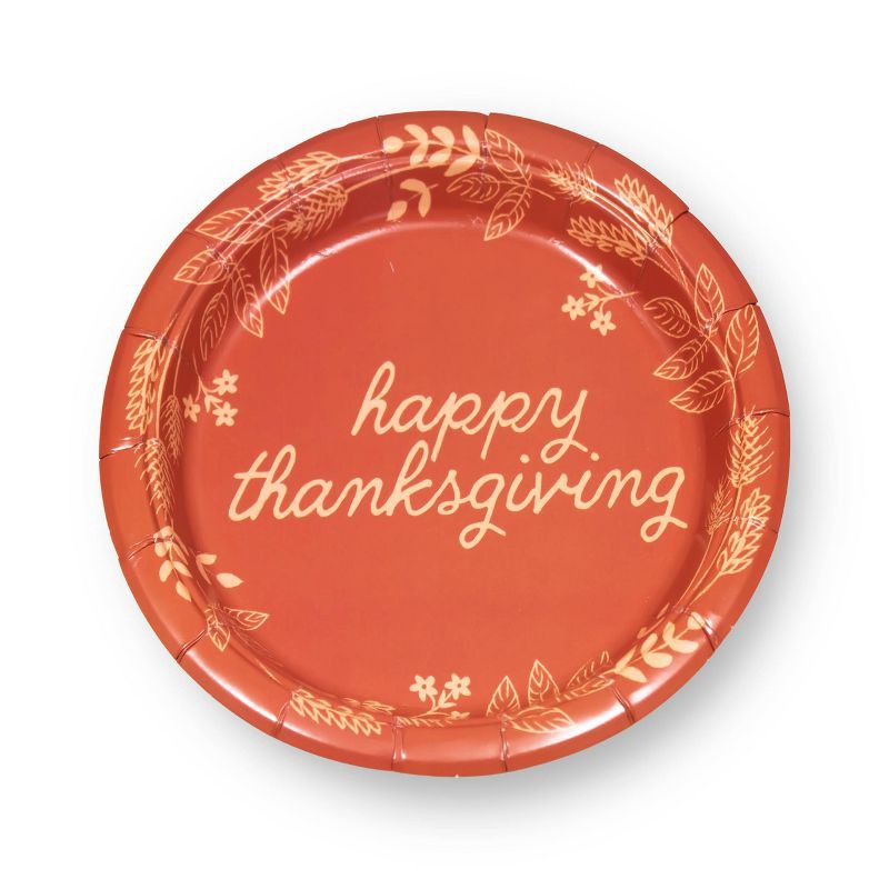 slide 1 of 3, Emerge Retail 10ct 8" Thanksgiving Paper Party Dinner Plate Thanks, 10 ct