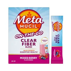 Metamucil Clear Fiber Blend Flavored Stick Packs - 21ct