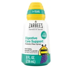 Zarbee's Children's Digestive Care Support - Prebiotic Fiber Syrup Supplement - Grape - 8 fl oz
