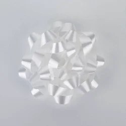Bows And Sparkles 6" Large Glossy Gift Bow White
