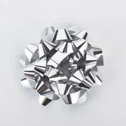 Bows And Sparkles 6" Large Metallic Gift Bow Silver