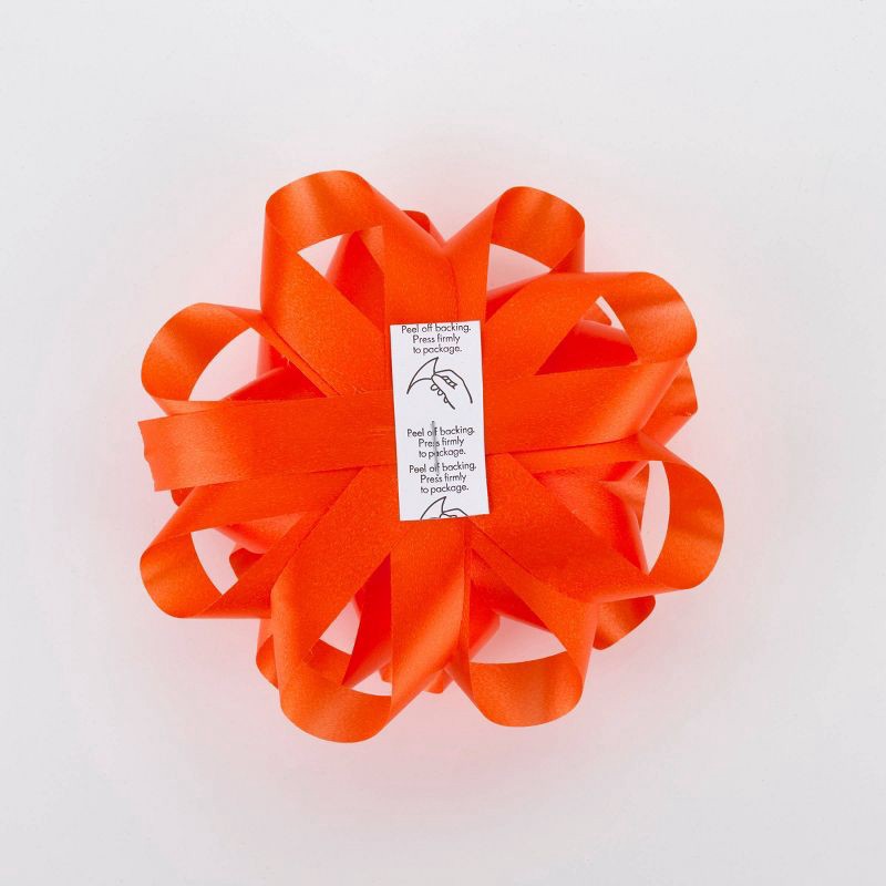 slide 3 of 3, Bows And Sparkles 6" Large Gift Bow Orange, 1 ct
