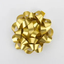 Bows And Sparkles 6" Large Glossy Gift Bow Gold